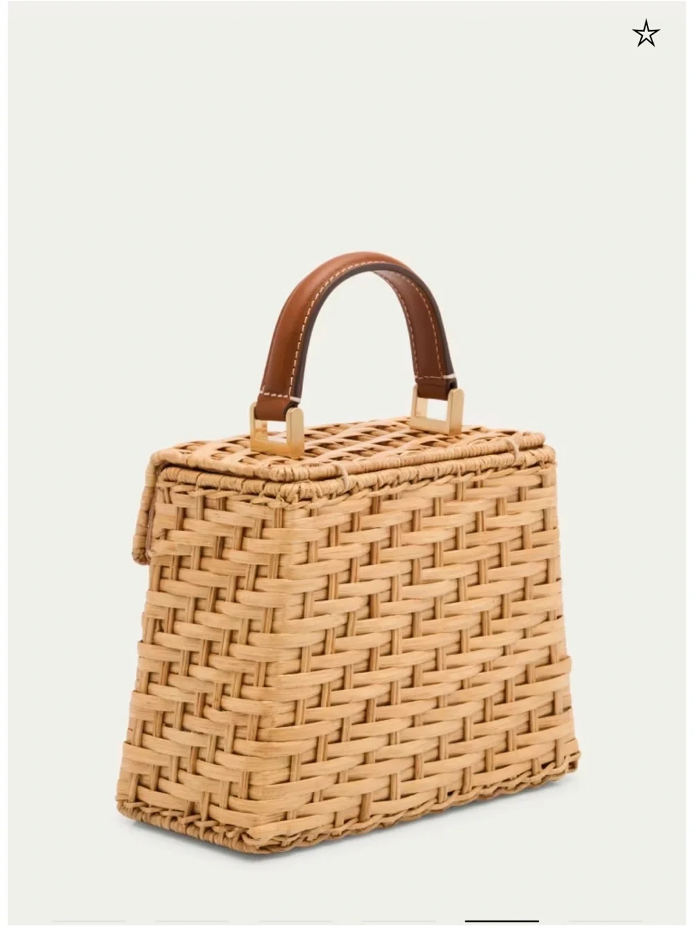 Cult Gaia Sybil Rattan Woven Top Handle Bag Satchel NEW